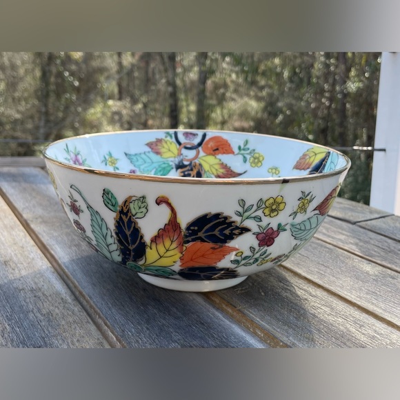 Vintage Tobacco Leaf Chinoiserie Bowl - Picture 2 of 7